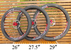 Велосипедні колеса діаметром 26, 27.5 та 29 дюймів